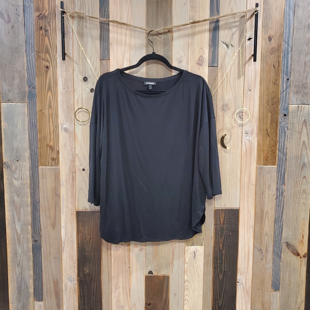 3/20$ bundle Express 3/4 sleeve black top L